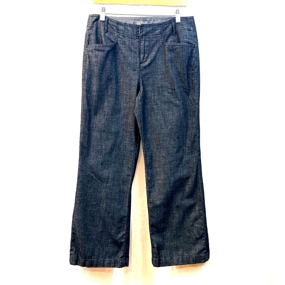 Motto Women's‎ Flat Front Dress Trousers Career Office Gray Blue, Size 8